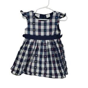 Koala Kids Girls Blue Gingham Checkered Short Sleeve Polka Dot Dress Size 24 Mon